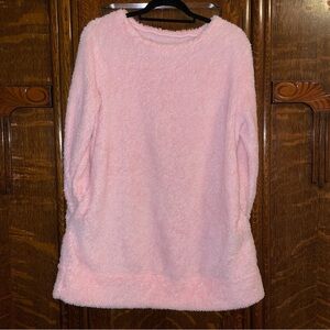NWOT - Cozy Pink Fuzzy Women's Sweater Dress with Pockets